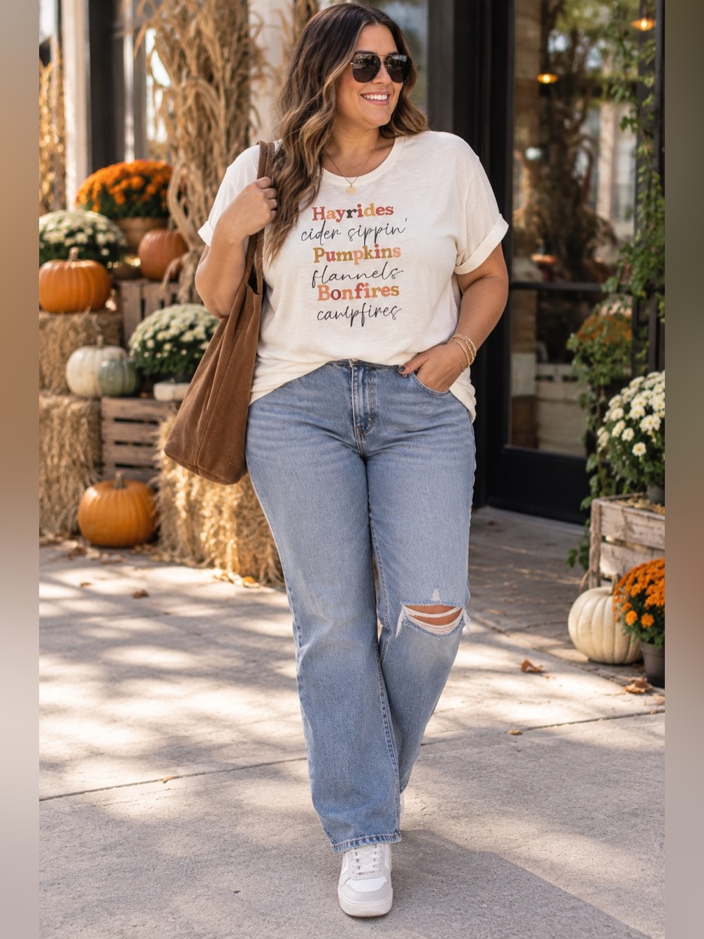 Maurice’s fall graphic tee cream size xL